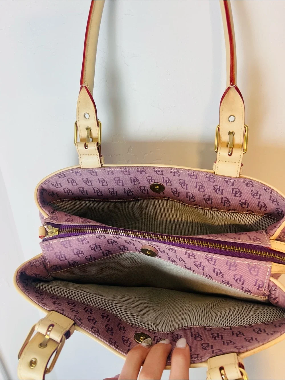 Dooney & Bourke Vintage Signature Monogram Canvas Satchel Bag
